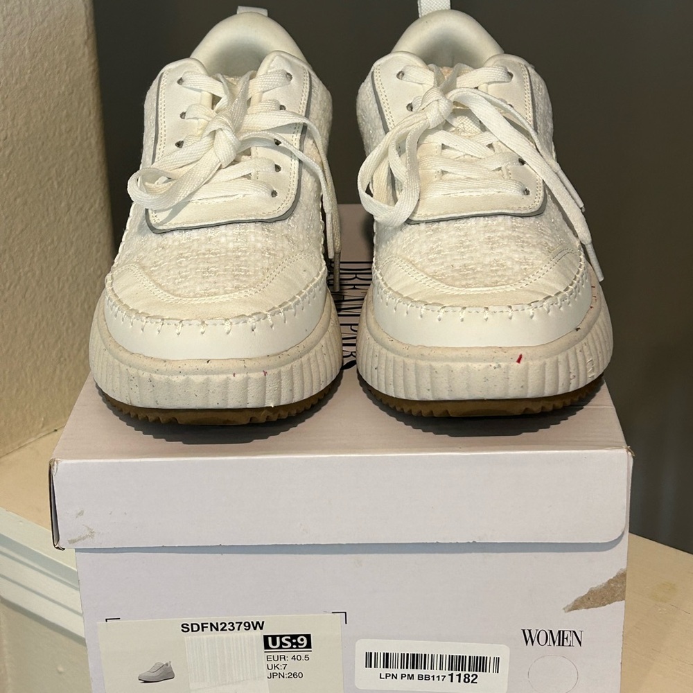 Dream Pairs Women's White Lace Up Platform Sneakers Shoes Size 9 - Picture 6 of 10
